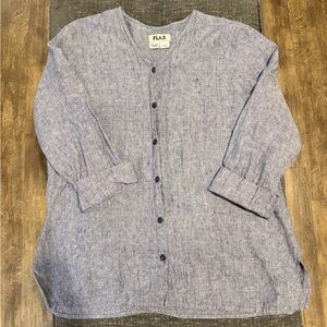 Flax Lavender Linen Button-Up Shirt